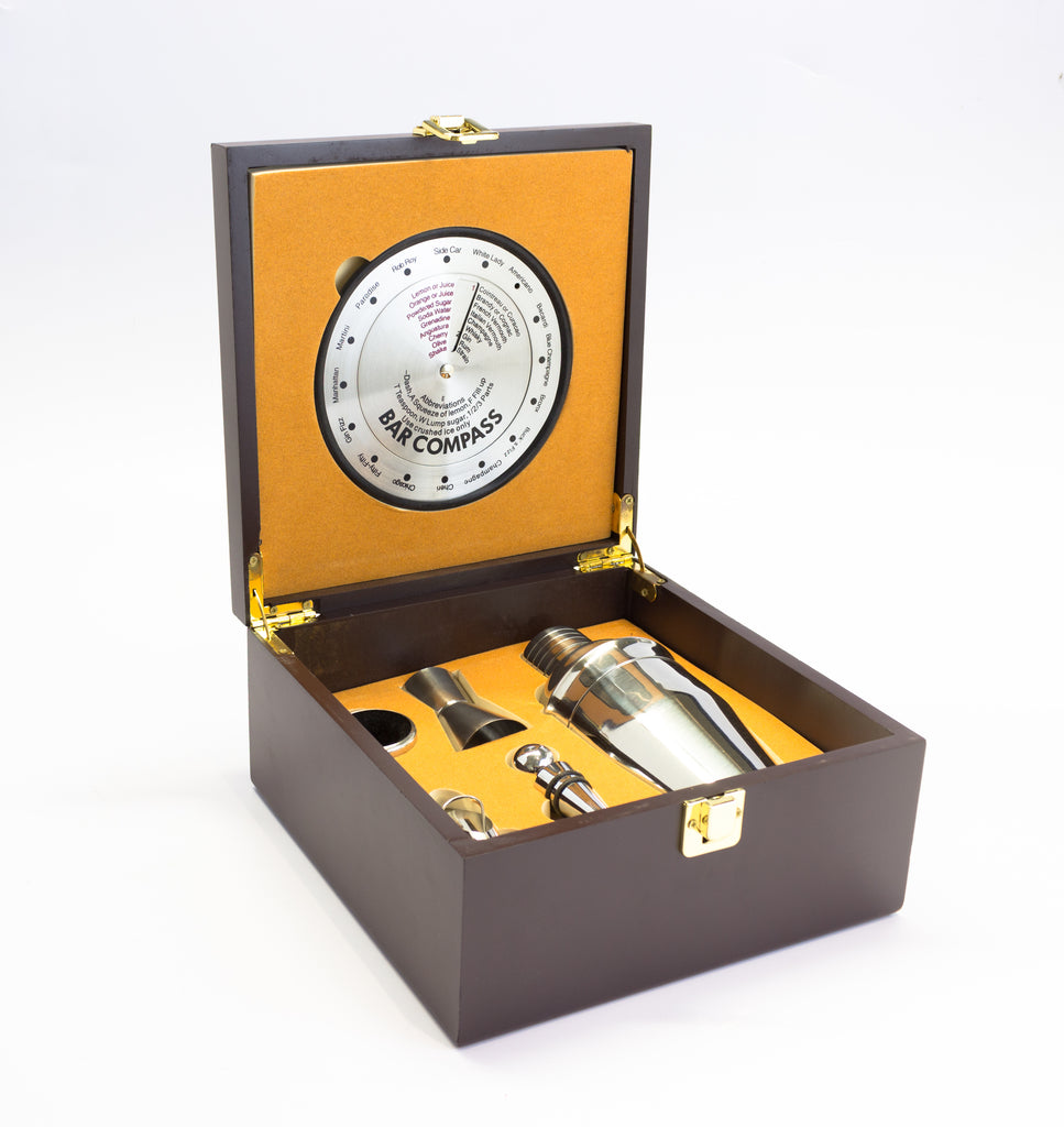 ESTUCHE BAR COMPASS SHAKER 4 ACCESORIOS